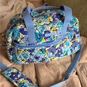 Vera Bradley Blue and Yellow Floral Travel Bag